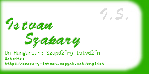 istvan szapary business card